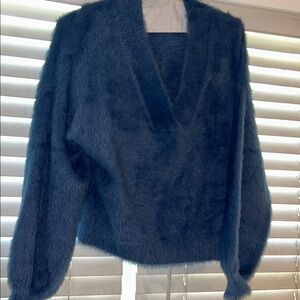 Cozy Blue Fuzzy Sweater